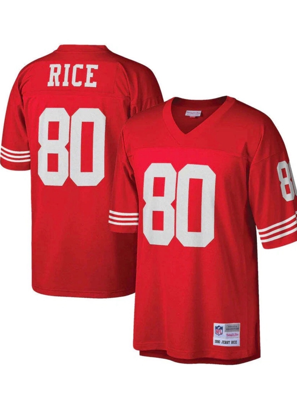 Men’s Mitchell and Ness Jerry Rice Red San Francisco 49ers jersey